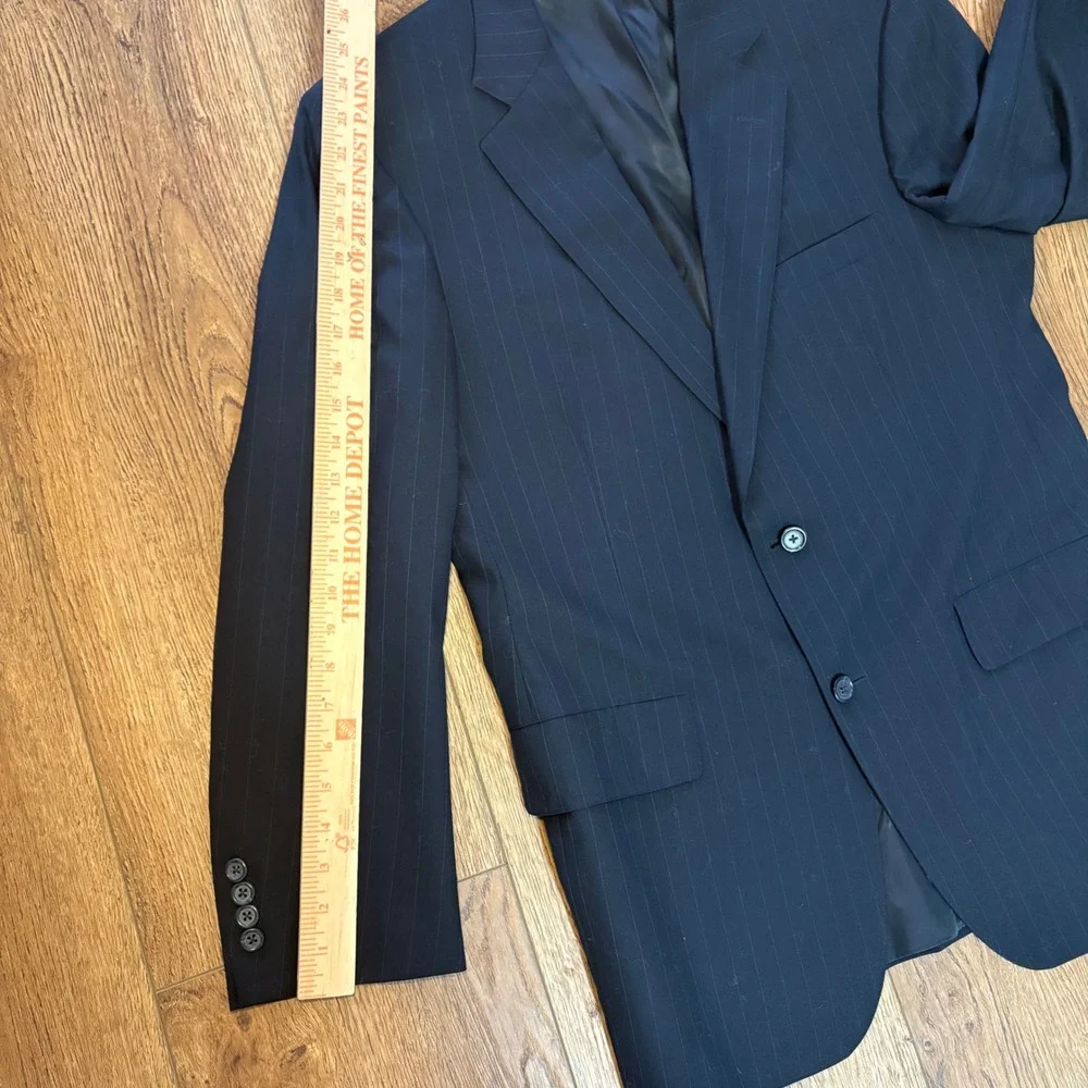 VTG‎ Brooks Brothers BrooksEase Blue Blazer Stripes USA Made Mens 42R 100% Wool